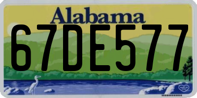 AL license plate 67DE577