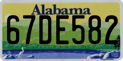 AL license plate 67DE582