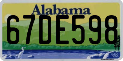 AL license plate 67DE598