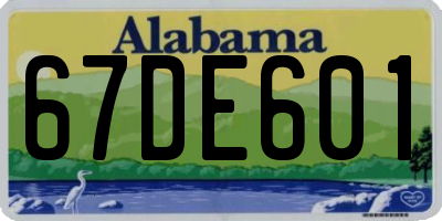 AL license plate 67DE601