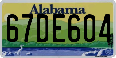 AL license plate 67DE604