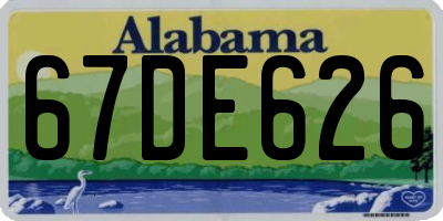 AL license plate 67DE626