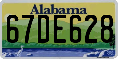 AL license plate 67DE628