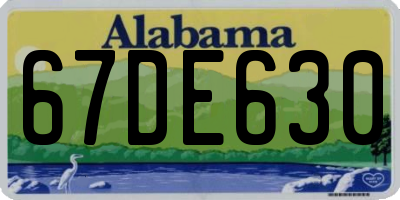 AL license plate 67DE630