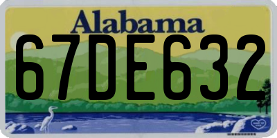 AL license plate 67DE632