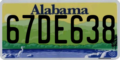 AL license plate 67DE638