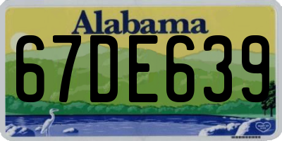AL license plate 67DE639
