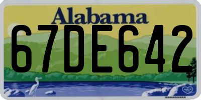 AL license plate 67DE642