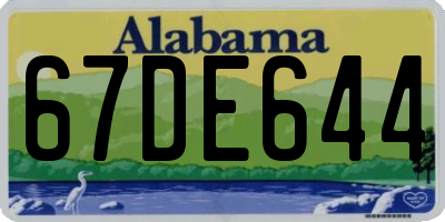 AL license plate 67DE644