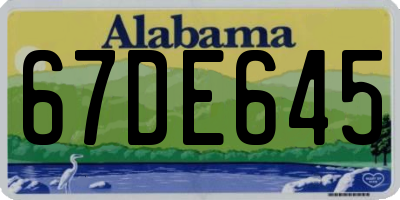 AL license plate 67DE645