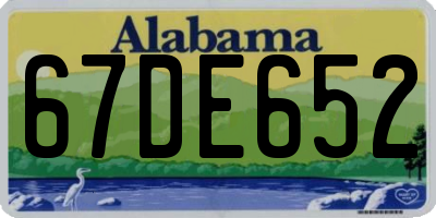 AL license plate 67DE652