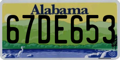 AL license plate 67DE653