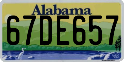 AL license plate 67DE657