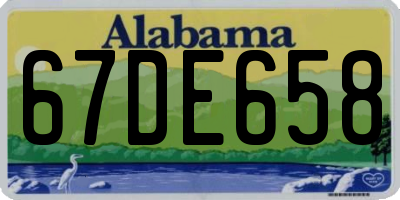 AL license plate 67DE658