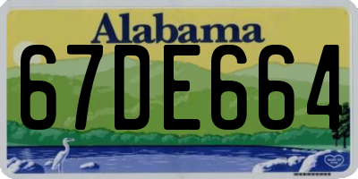 AL license plate 67DE664