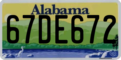 AL license plate 67DE672