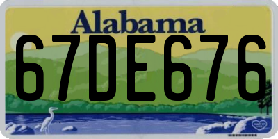 AL license plate 67DE676