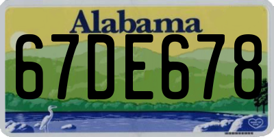AL license plate 67DE678