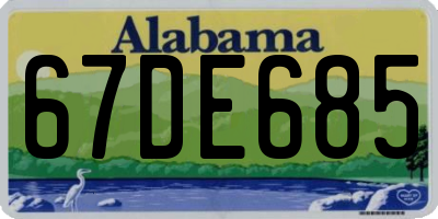 AL license plate 67DE685