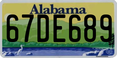 AL license plate 67DE689