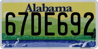 AL license plate 67DE692