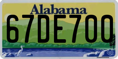AL license plate 67DE700