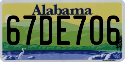 AL license plate 67DE706