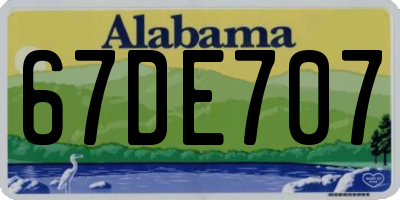 AL license plate 67DE707