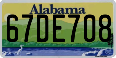 AL license plate 67DE708