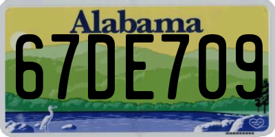 AL license plate 67DE709