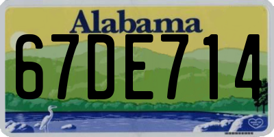 AL license plate 67DE714
