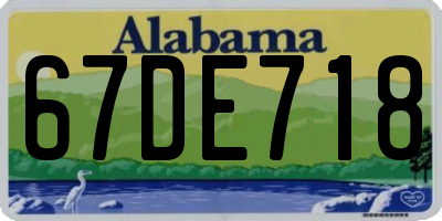 AL license plate 67DE718