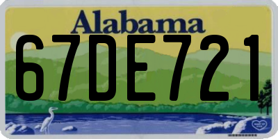 AL license plate 67DE721