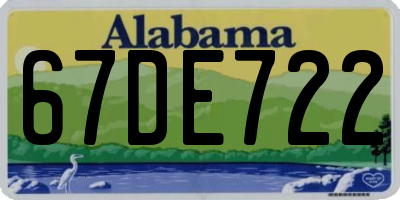 AL license plate 67DE722