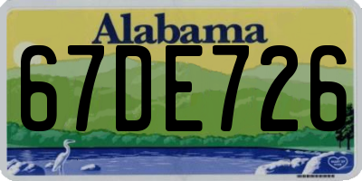 AL license plate 67DE726