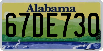 AL license plate 67DE730