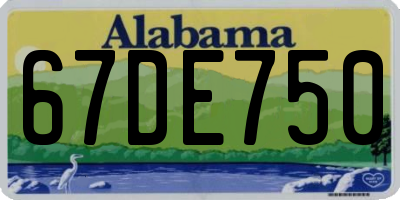 AL license plate 67DE750