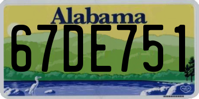AL license plate 67DE751