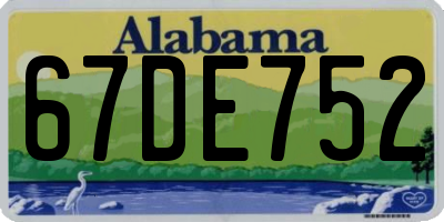 AL license plate 67DE752