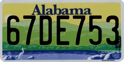 AL license plate 67DE753