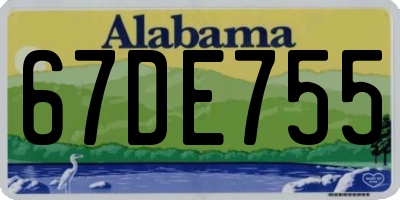 AL license plate 67DE755