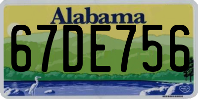AL license plate 67DE756