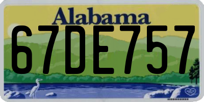 AL license plate 67DE757