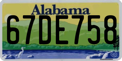 AL license plate 67DE758