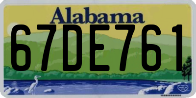 AL license plate 67DE761