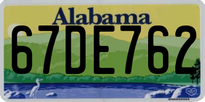 AL license plate 67DE762