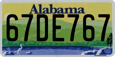 AL license plate 67DE767