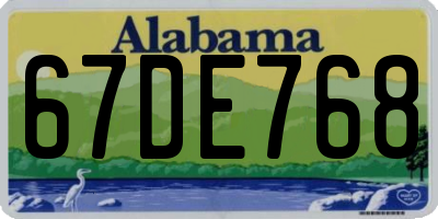 AL license plate 67DE768