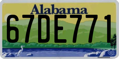 AL license plate 67DE771
