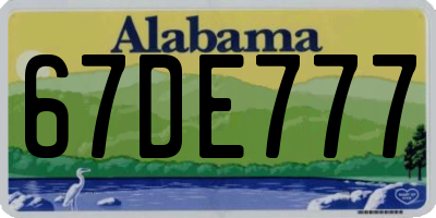 AL license plate 67DE777